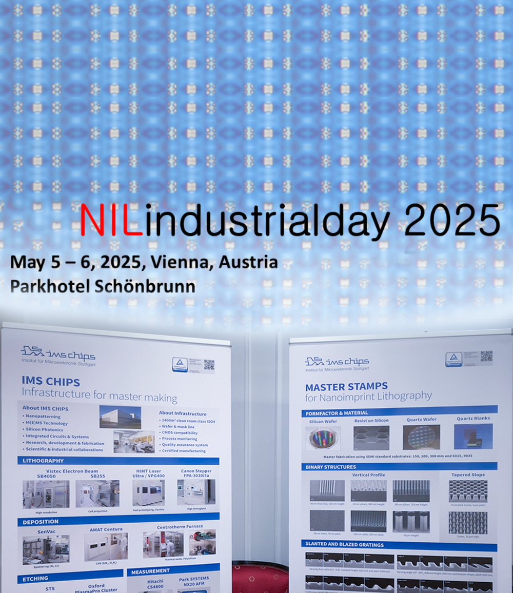 IMS CHIPS booth at the NIL-Industrial Day: Image showcasing the IMS CHIPS stand during the NIL-Industrial Day event, highlighting their presence and innovations.