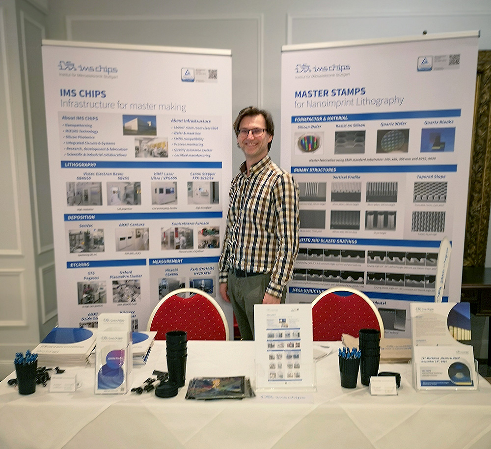 IMS CHIPS booth at the NIL-Industrial Day: Image showcasing the IMS CHIPS stand during the NIL-Industrial Day event, highlighting their presence and innovations.